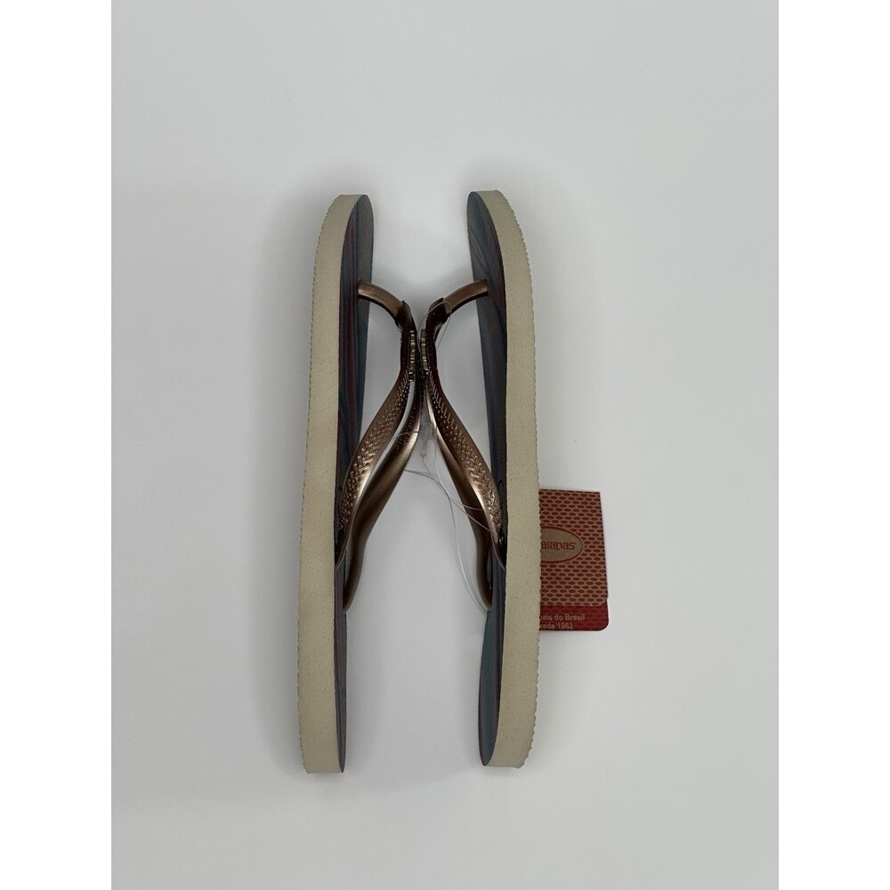 Havaianas Slim Iridescent Flip-Flop Sandals Women's 9/10 Euro 41/42 Sand Grey - Picture 3 of 5